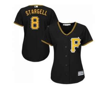 Women's Pittsburgh Pirates #8 Willie Stargell Black Alternate Stitched MLB Jersey