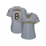 Women's Pittsburgh Pirates #8 Willie Stargell Grey Road Stitched MLB Jersey