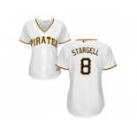 Women's Pittsburgh Pirates #8 Willie Stargell White Home Stitched MLB Jersey