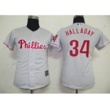 MLB Women Jerseys Philadephia Phillis #34 Halladay Grey