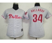 MLB Women Jerseys Philadephia Phillis #34 Halladay Grey