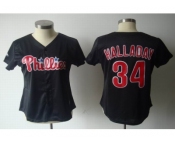 MLB Women Jerseys Philadephia Phillis #34 halladay black