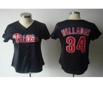 MLB Women Jerseys Philadephia Phillis #34 halladay black