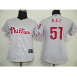 MLB Women Jerseys Philadephia Phillis #51 Ruiz Grey