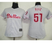 MLB Women Jerseys Philadephia Phillis #51 Ruiz Grey