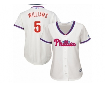 Wome Majestic Philadelphia Phillies #5 Nick Williams Replica Cream Alternate Cool Base MLB Jersey