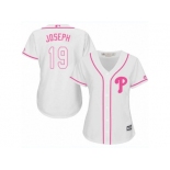 Women Majestic Philadelphia Phillies #19 Tommy Joseph Authentic White Fashion Cool Base MLB Jersey