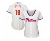 Women Majestic Philadelphia Phillies #19 Tommy Joseph Replica Cream Alternate Cool Base MLB Jersey