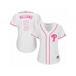 Women Majestic Philadelphia Phillies #5 Nick Williams Authentic White Fashion Cool Base MLB Jersey