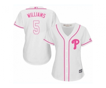 Women Majestic Philadelphia Phillies #5 Nick Williams Authentic White Fashion Cool Base MLB Jersey