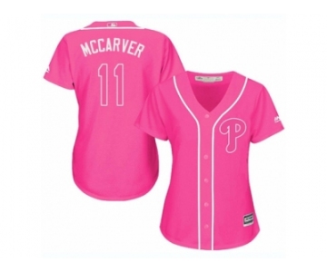 Women's Majestic Philadelphia Phillies #11 Tim McCarver Replica Pink Fashion Cool Base MLB Jersey