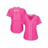 Women's Majestic Philadelphia Phillies #14 Pete Rose Replica Pink Fashion Cool Base MLB Jersey