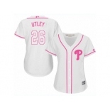 Women's Majestic Philadelphia Phillies #26 Chase Utley Authentic White Fashion Cool Base MLB Jersey