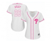 Women's Majestic Philadelphia Phillies #26 Chase Utley Authentic White Fashion Cool Base MLB Jersey