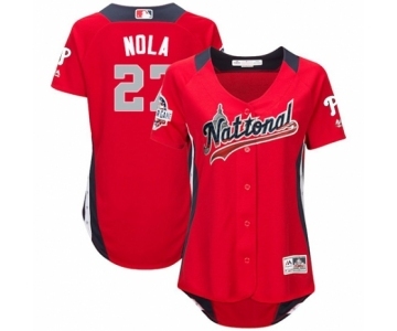 Women's Majestic Philadelphia Phillies #27 Aaron Nola Game Red National League 2018 MLB All-Star MLB Jersey