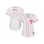 Women's Majestic Philadelphia Phillies #27 Aaron Nola Replica White Fashion Cool Base MLB Jersey