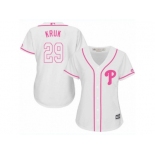 Women's Majestic Philadelphia Phillies #29 John Kruk Replica White Fashion Cool Base MLB Jersey