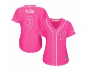 Women's Majestic Philadelphia Phillies #3 Chuck Klein Replica Pink Fashion Cool Base MLB Jersey