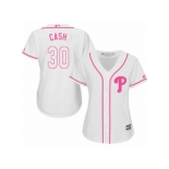 Women's Majestic Philadelphia Phillies #30 Dave Cash Replica White Fashion Cool Base MLB Jersey