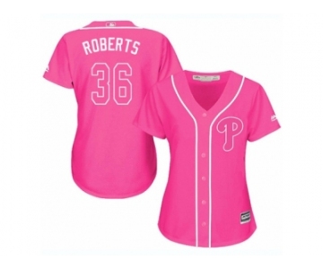 Women's Majestic Philadelphia Phillies #36 Robin Roberts Replica Pink Fashion Cool Base MLB Jersey