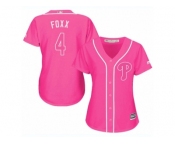 Women's Majestic Philadelphia Phillies #4 Jimmy Foxx Replica Pink Fashion Cool Base MLB Jersey