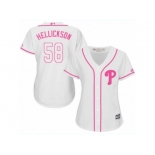 Women's Majestic Philadelphia Phillies #58 Jeremy Hellickson Authentic White Fashion Cool Base MLB Jersey