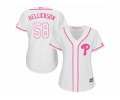 Women's Majestic Philadelphia Phillies #58 Jeremy Hellickson Authentic White Fashion Cool Base MLB Jersey