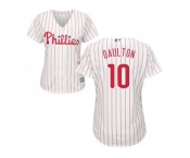 Women's Philadelphia Phillies #10 Darren Daulton White(Red Strip) Home Stitched MLB Jersey