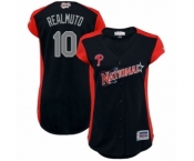 Women's Philadelphia Phillies #10 J. T. Realmuto Authentic Navy Blue National League 2019 Baseball All-Star Jersey