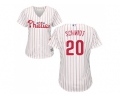 Women's Philadelphia Phillies #20 Mike Schmidt White(Red Strip) Home Stitched MLB Jersey