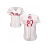 Women's Philadelphia Phillies #27 Aaron Nola White(Red Strip) Home Stitched MLB Jersey