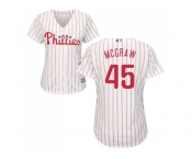 Women's Philadelphia Phillies #45 Tug McGraw White(Red Strip) Home Stitched MLB Jersey