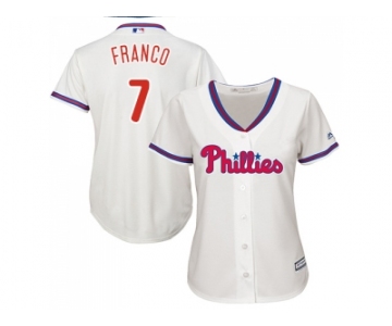 Women's Philadelphia Phillies #7 Maikel Franco Cream Alternate Stitched MLB Jersey