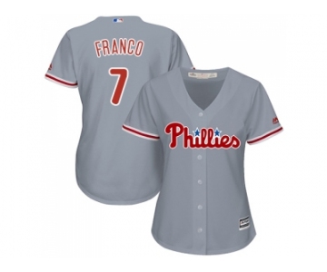 Women's Philadelphia Phillies #7 Maikel Franco Grey Road Stitched MLB Jersey