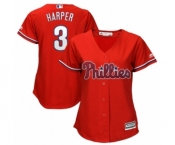 Women's Philadelphia Phillies Bryce Harper Majestic Scarlet Cool Base Replica Player Jersey