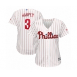 Women's Philadelphia Phillies Bryce Harper Majestic White Home Cool Base Replica Player Jersey