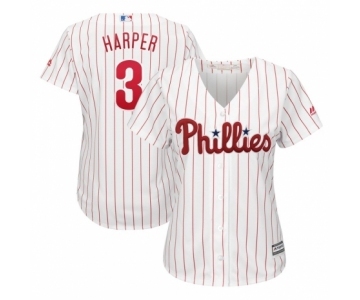 Women's Philadelphia Phillies Bryce Harper Majestic White Home Cool Base Replica Player Jersey