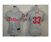 women mlb jerseys philadelphia phillies #33 cliff lee grey