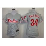 women mlb jerseys philadelphia phillies #34 halladay grey