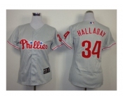 women mlb jerseys philadelphia phillies #34 halladay grey