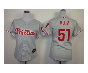 women mlb jerseys philadelphia phillies #51 ruiz grey