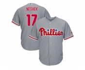 Youth Majestic Philadelphia Phillies #17 Pat Neshek Replica Grey Road Cool Base MLB Jersey