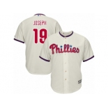 Youth Majestic Philadelphia Phillies #19 Tommy Joseph Authentic Cream Alternate Cool Base MLB Jersey