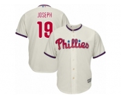 Youth Majestic Philadelphia Phillies #19 Tommy Joseph Authentic Cream Alternate Cool Base MLB Jersey