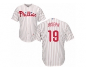 Youth Majestic Philadelphia Phillies #19 Tommy Joseph Authentic White Red Strip Home Cool Base MLB Jersey