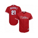 Youth Majestic Philadelphia Phillies #21 Clay Buchholz Replica Red Alternate Cool Base MLB Jersey