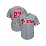 Youth Majestic Philadelphia Phillies #23 Aaron Altherr Authentic Grey Road Cool Base MLB Jersey