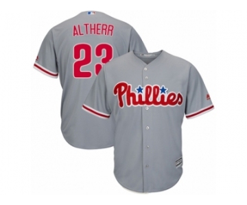 Youth Majestic Philadelphia Phillies #23 Aaron Altherr Authentic Grey Road Cool Base MLB Jersey