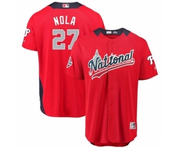 Youth Majestic Philadelphia Phillies #27 Aaron Nola Game Red National League 2018 MLB All-Star MLB Jersey