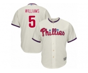 Youth Majestic Philadelphia Phillies #5 Nick Williams Authentic Cream Alternate Cool Base MLB Jersey